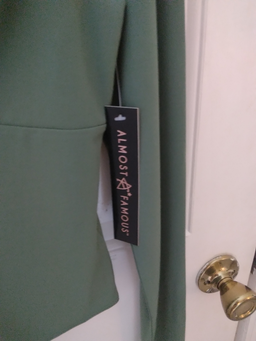 Almost Famous Sage Green V-Neck Long Sleeve Bodysuit - Picture 4 of 7